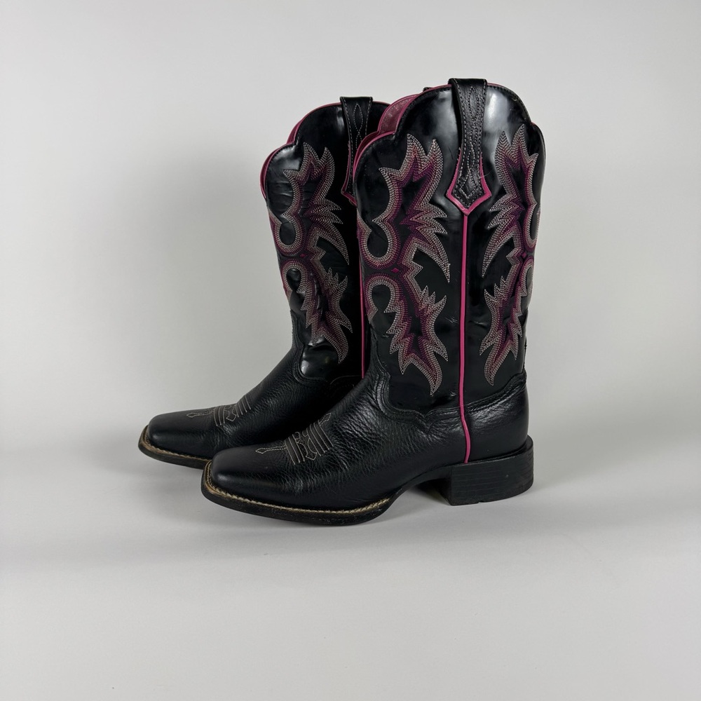 Ariat Tombstone Black and Pink Heeled Boots